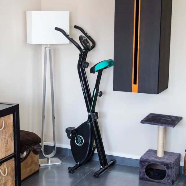 Cecotec Vélo Statique Pliable Magnétique X-Bike Pro. Pulsomètre, Écran LCD, Résistance Variable (8 niveaux), Pédales avec une Prise Maximale, 2.5 kg Volant d’inertie. (Pliable | sans dossier) - Image 6
